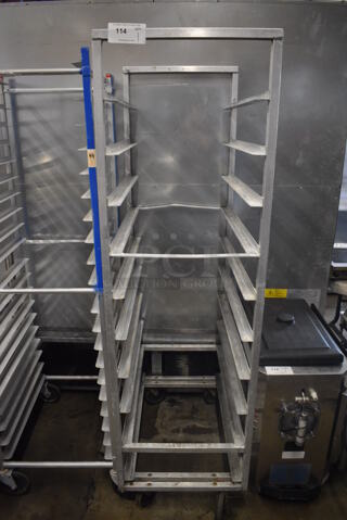 Metal Commercial Pan Transport Rack on Commercial Casters. 20.5x30x70