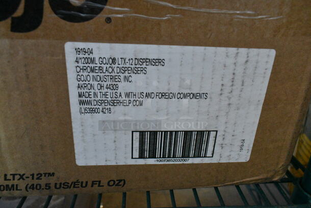 Box of 2 BRAND NEW SCRATCH AND DENT! GoJo 1919-04 LTX-12 1200 mL Chrome Touchless Hand Soap Dispenser - Image 4 of 4