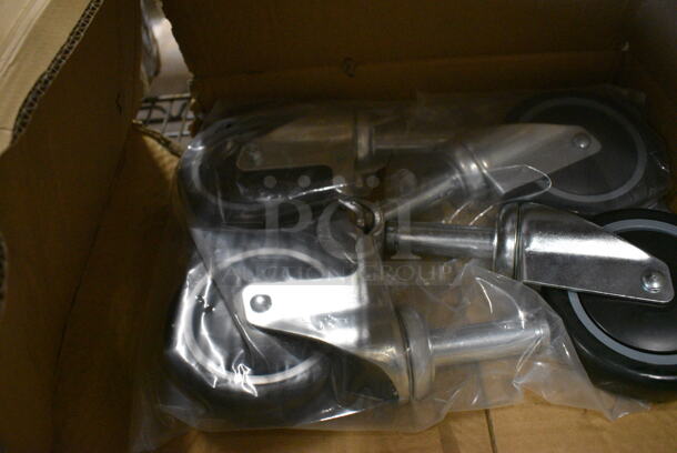 ALL ONE MONEY! Lot of 4 BRAND NEW IN BOX! Johnson Rose Metal Commercial Casters. 2x5x9 - Image 3 of 4