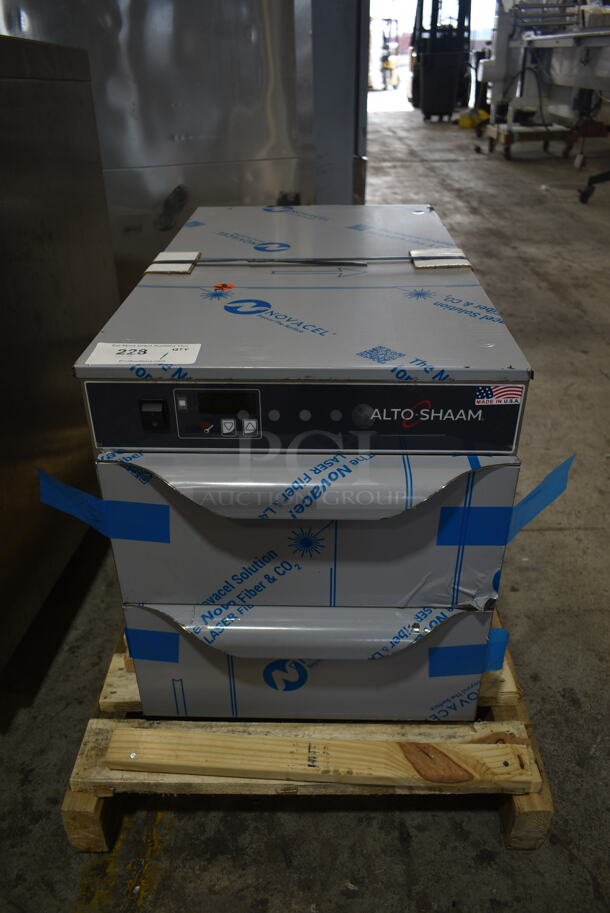 BRAND NEW SCRATCH AND DENT! 2023 Alto Shaam 500-2DN Stainless Steel Commercial Countertop 2 Drawer Warming Drawer. 120 Volts, 1 Phase. Tested and Working! - Image 2 of 7