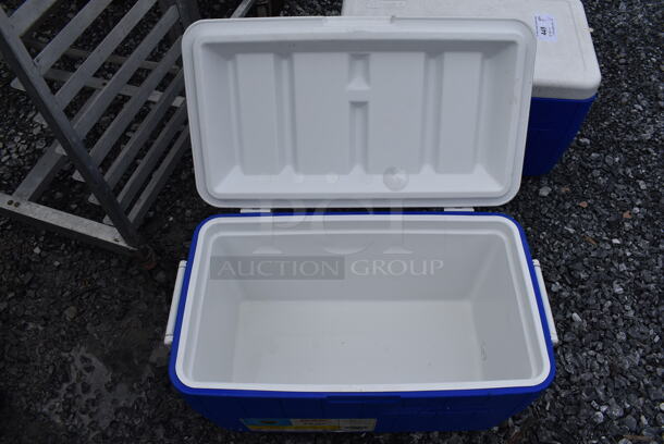 2 Coleman Blue and White Poly Insulated Portable Cooler. 25x14x15. 2 Times Your Bid! - Image 8 of 8