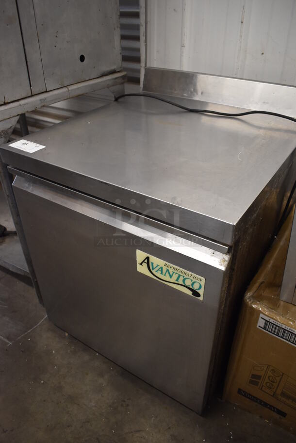Avantco 178SSWT27RHC Stainless Steel Commercial Single Door Work Top Cooler w/ Back Splash. Comes w/ Commercial Casters. 115 Volts, 1 Phase. 27x30x35. Tested and Powers On But Does Not Get Cold - Image 3 of 6