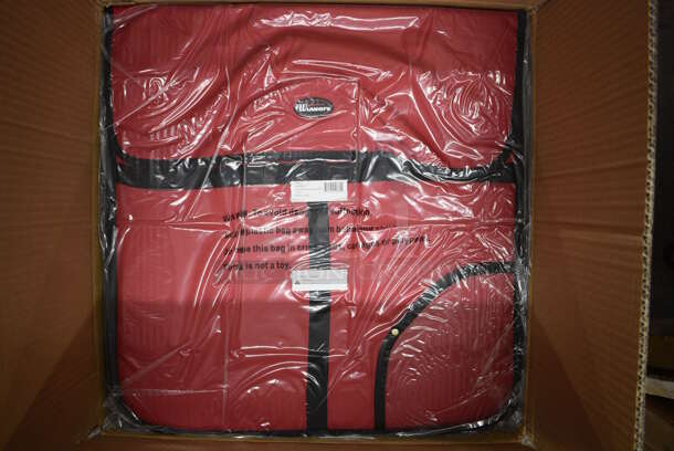 24 BRAND NEW IN BOX! Winware Model BGPZ-20 Red Insulated Pizza Delivery Hot Food Bags. 20x20x5. 24 Times Your Bid!