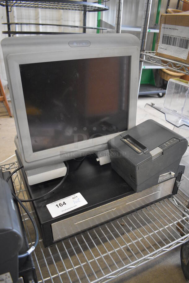 Par 15" POS System Monitor, Epson Model M244A Receipt Printer and Metal Cash Drawer - Image 2 of 5