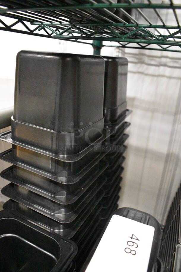 ALL ONE MONEY! Lot of 29 Black Poly 1/6 Size Drop In Bins! 1/6x6 - Image 2 of 2
