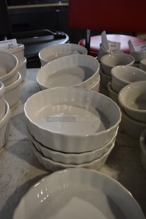 10 White Ceramic Ramekins. 5x5x1. 10 Times Your Bid!