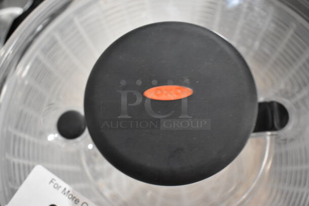 ALL ONE MONEY! Lot of Clear Poly Salad Spinner, Steak Fork, Spatula, Tongs and Lodge Cast Iron Skillet. - Image 5 of 9