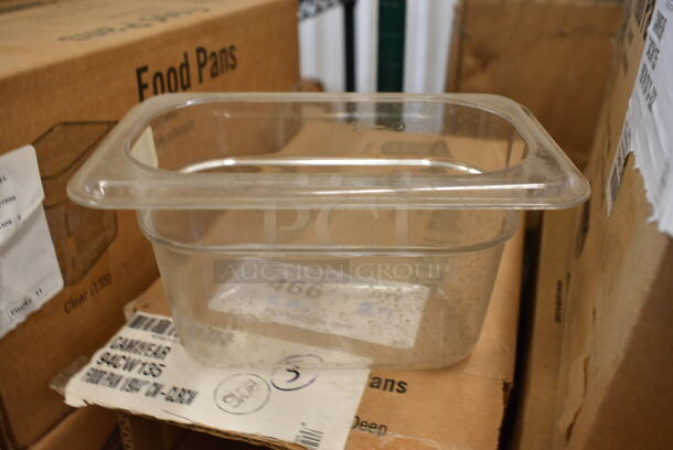 ALL ONE MONEY! Lot of 29 BRAND NEW IN BOX! Cambro Clear Poly 1/9 Size Drop In Bins. 1/9x4
