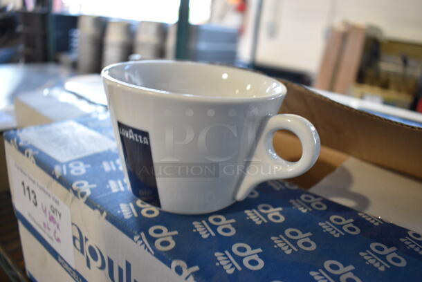 4 Boxes of 6 BRAND NEW Lavazza White Ceramic Mugs. 5x4x3. 4 Times Your Bid! - Image 4 of 6