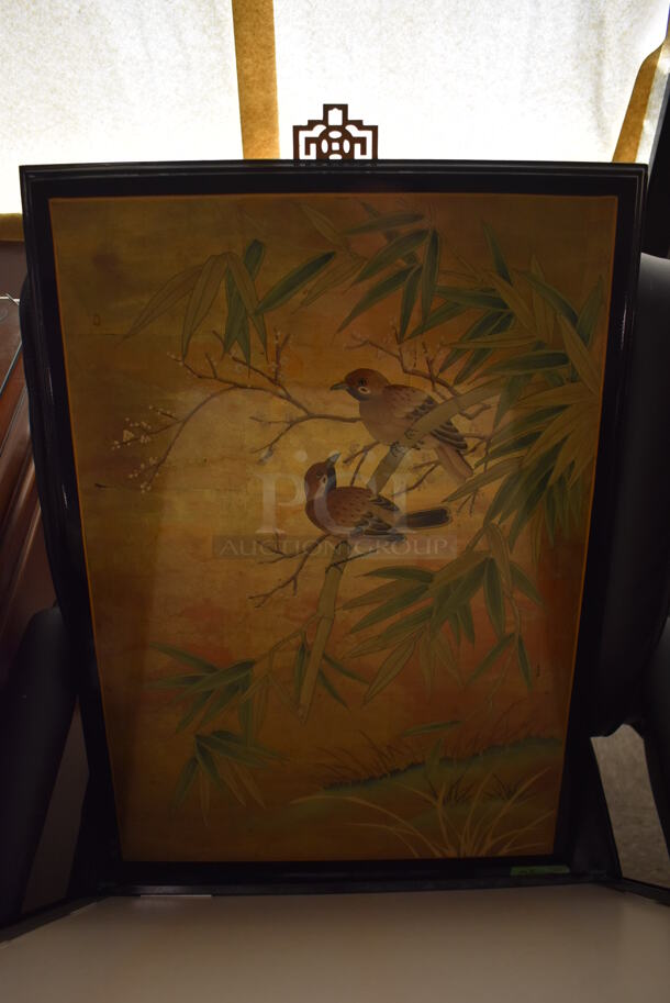 2 Framed Pictures of Lady Putting on Garters and Birds in Tree. 19x1x28.5, 18x1x27. 2 Times Your Bid! - Image 3 of 6