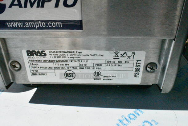 Bras Maestrale Extra 20.1 Stainless Steel Countertop Single Hopper Refrigerated Beverage Machine. 115 Volts, 1 Phase. Tested and Working! - Image 9 of 9