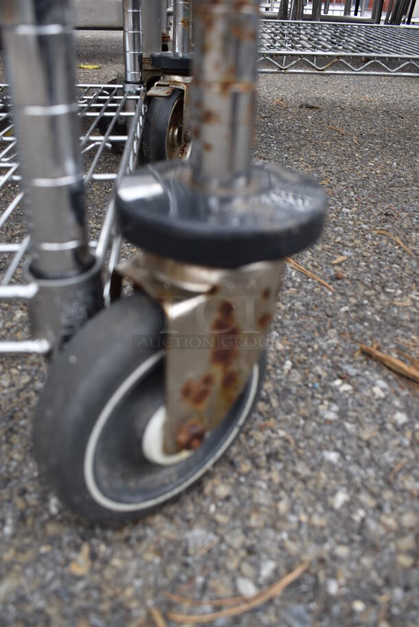Metro Chrome Finish 4 Tier Wire Shelving Unit on Commercial Casters. BUYER MUST DISMANTLE. PCI CANNOT DISMANTLE FOR SHIPPING. PLEASE CONSIDER FREIGHT CHARGES. 48x24x68 - Image 4 of 4