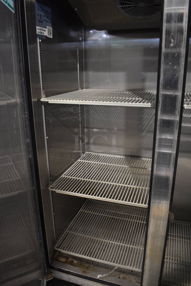 Turbo Air Model M3F47-2 Stainless Steel Commercial 2 Door Reach In Freezer w/ Poly Coated Racks on Commercial Casters. 115 Volts, 1 Phase. 52x32x84. Tested and Working! - Image 4 of 6