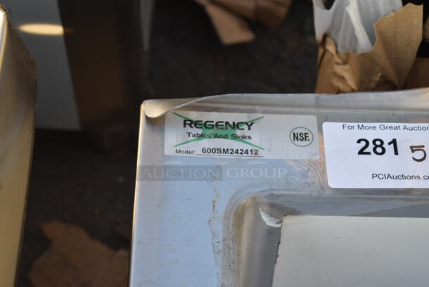 BRAND NEW SCRATCH AND DENT! Regency 600SM242412  16-Gauge Stainless Steel One Compartment Floor Mop Sink - 24" x 24" x 12" Bowl - Image 5 of 5