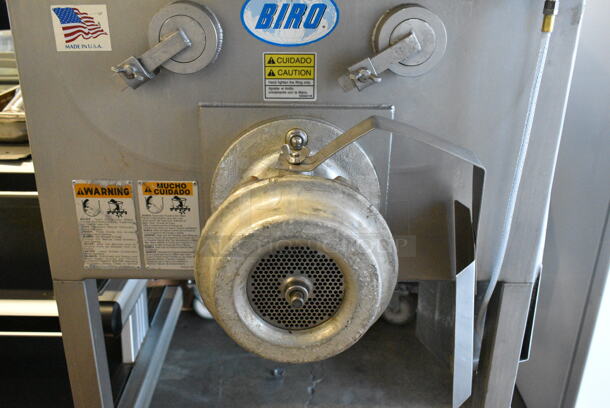 Biro EMG-32 Stainless Steel Commercial Countertop Meat Mixer Grinder on Commercial Casters. 208 Volts, 3 Phase.  - Image 4 of 6