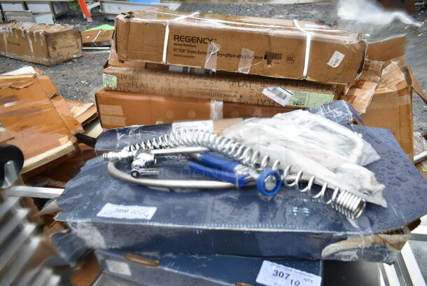 2 BRAND NEW SCRATCH AND DENT! Items Including Waterloo 750PRW612  1.15 GPM Wall-Mounted Pre-Rinse Faucet with 8" Centers and 12" Add-On Faucet. 2 Times Your Bid!  - Image 2 of 8