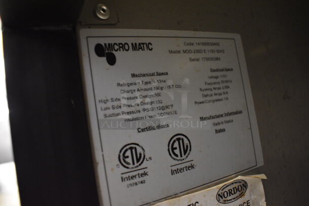 Micro Matic Model MDD-23SD E Stainless Steel Commercial Kegerator Cooler on Commercial Casters. 115 Volts, 1 Phase. 25x30x39.5. Tested and Working! - Image 5 of 5