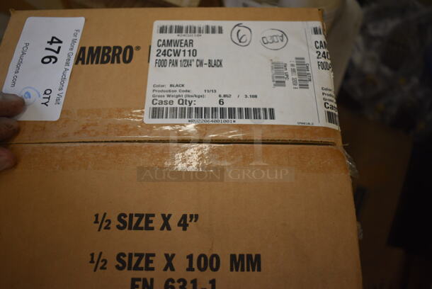 ALL ONE MONEY! Lot of 6 BRAND NEW IN BOX! Cambro Poly Black 1/2 Size Drop In Bins. 1/2x4 - Image 3 of 3