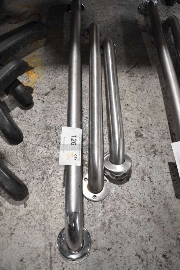 3 Stainless Steel Wall Mount Grab Bars. 18", 24", 36". 3 Times Your Bid! - Image 2 of 4