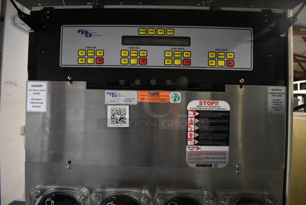 FBD Model FBD564 RC Stainless Steel Commercial Countertop 4 Flavor Slushie Machine on Stainless Steel Soda Station w/ 5 Cup Dispensers and 2 Doors. 208-230 Volts, 1 Phase. 36x42x79 - Image 6 of 9