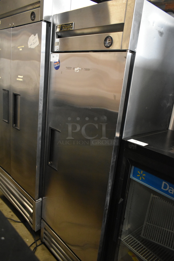 2016 True T-19F Stainless Steel Commercial Single Door Reach In Freezer w/ Poly Coated Racks. 115 Volts, 1 Phase. Cannot Test - Unit Trips Breaker