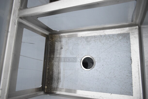 BRAND NEW SCRATCH AND DENT! Regency 600S32028224 115" 16-Gauge Stainless Steel Three Compartment Commercial Sink with 2 Drainboards - 20" x 28" x 14" Bowls. No Legs.  - Image 7 of 10