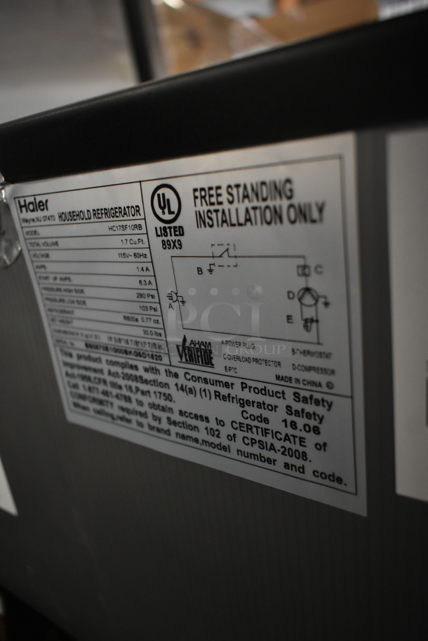 Haier HC17SF10RB Metal Mini Cooler. 115 Volts, 1 Phase. Tested and Working! - Image 4 of 4
