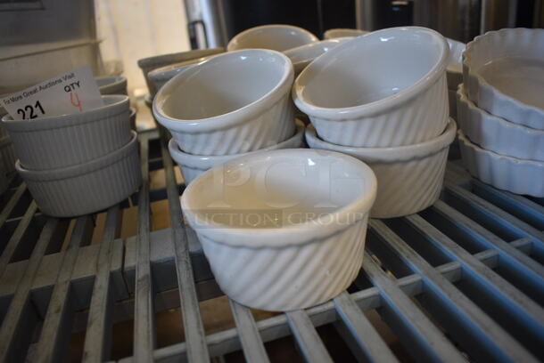 14 White Ceramic Bowls. 4x4x2. 14 Times Your Bid!