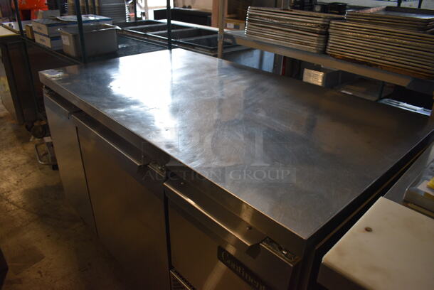 Continental CRA60 Stainless Steel Commercial 3 Door Undercounter Cooler on Commercial Casters. 115 Volts, 1 Phase. 60x34x35. Tested and Working! - Image 2 of 7