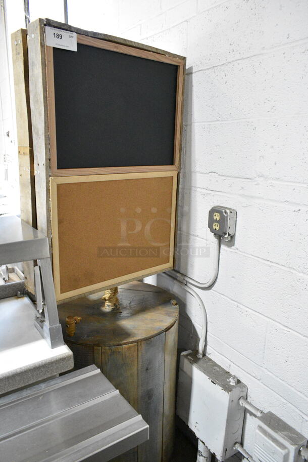 Sign on Barrel w/ Commercial Casters. - Image 2 of 6