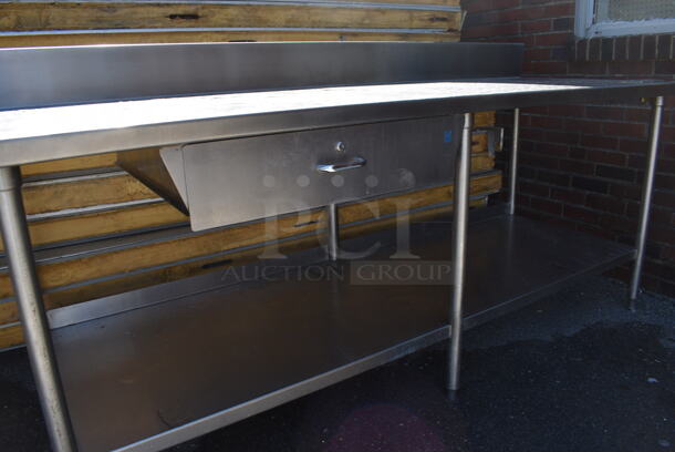 Stainless Steel Commercial Table w/ Back Splash, Drawer and Under Shelf. 86x30x40 - Image 3 of 4