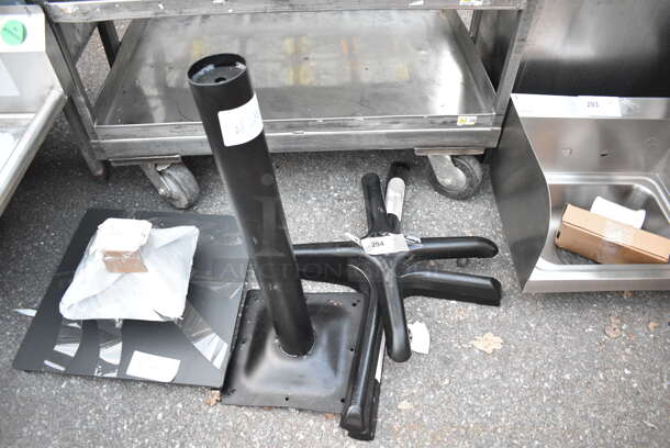 Lot of Various BRAND NEW SCRATCH AND DENT! Items; 164TBTSWD22 Table Base Spider, Metal Table Base Column, 2 Cross Table Base Feet.  - Image 2 of 7