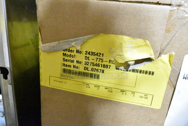 3 BRAND NEW IN BOX! Items; Hatco DL-725-RL 69 1/2" Ceiling Mount Heat Lamp w/ Retractable Cord, Hatco DL-775-RL 69 1/2" Ceiling Mount Heat Lamp w/ Retractable Cord, Hatco DL-725-CTN Heat Lamp, Cord Mount to Track Adapter. 120 Volts, 1 Phase. 3 Times Your Bid!  - Image 4 of 5