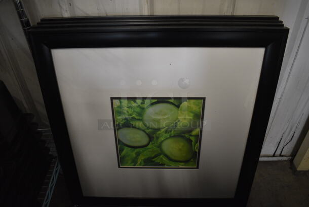 7 Framed Pictures; Tomatoes, Green Pepper, Cheese, Cucumbers, Sauce, Salad and Bread. 26x1x26. 7 Times Your Bid!  - Image 4 of 7