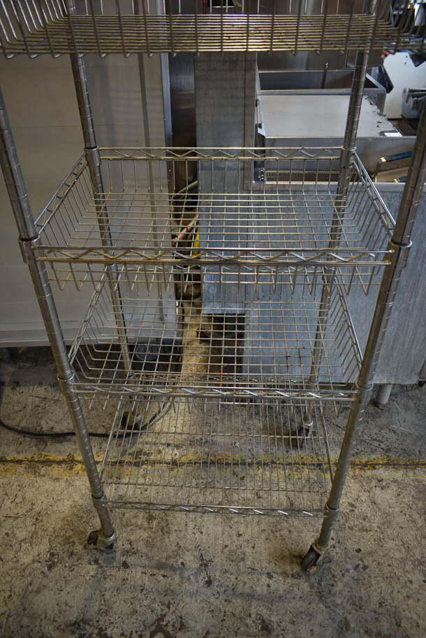Chrome Finish 6 Tier Wire Shelving Unit on Commercial Casters. BUYER MUST DISMANTLE. PCI CANNOT DISMANTLE FOR SHIPPING. PLEASE CONSIDER FREIGHT CHARGES. - Image 3 of 4