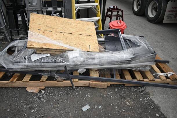 BRAND NEW SCRATCH AND DENT! Ballymore 324CL914 CL-9-14 Perforated 9-Step Heavy-Duty Steel Rolling Cantilever Ladder with 90" Platform Height, 14" Overhang, and 87" Vertical Clearance. May Be Missing Pieces.  - Image 2 of 7