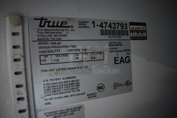 True Model TPP-67 Stainless Steel Commercial Pizza Prep Table on Commercial Casters. 115 Volts, 1 Phase. 67.5x32.5x42. Tested and Working! - Image 9 of 9