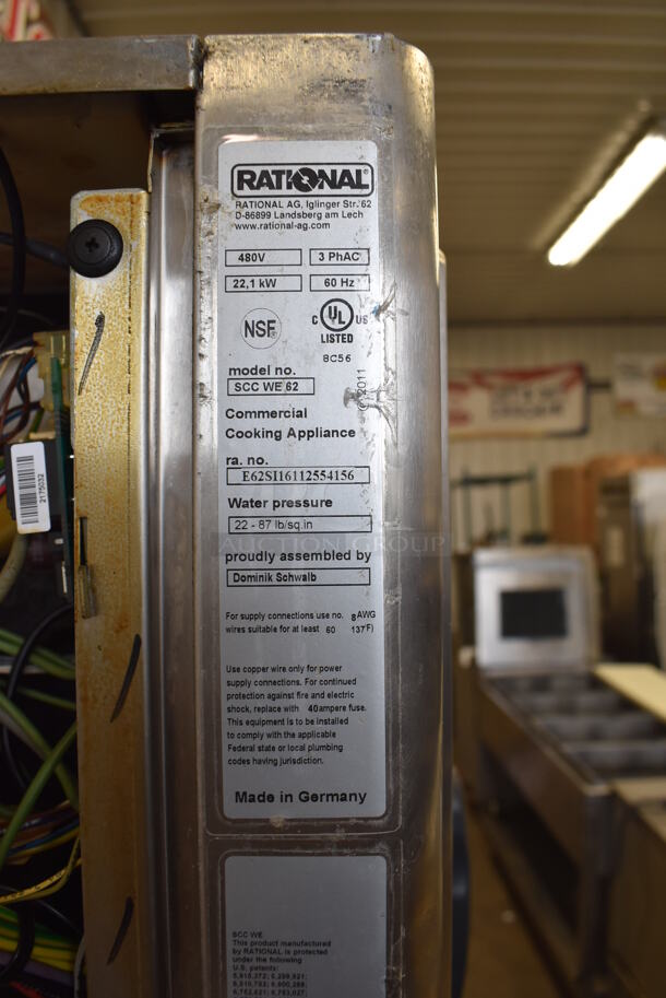 2 2016 Rational Stainless Steel Commercial Combitherm Self Cooking Center Convection Ovens on Commercial Casters. Top Model: SCC WE 62. Bottom Model: SCC WE 102. Picture of Unit Powered on is Included. 480 Volts, 3 Phase. 42x40x73. 2 Times Your Bid! - Image 5 of 9