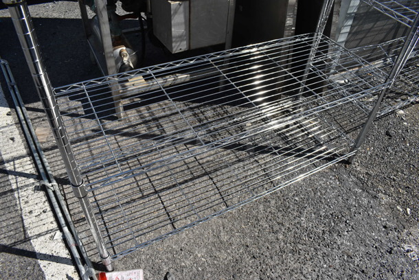 Chrome Finish 4 Tier Wire Shelving Unit. BUYER MUST DISMANTLE. PCI CANNOT DISMANTLE FOR SHIPPING. PLEASE CONSIDER FREIGHT CHARGES. 48x18x54 - Image 3 of 3