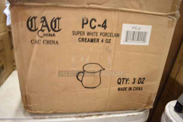 36 BRAND NEW IN BOX! CAC PC-4 White Ceramic Creamer Pitchers. 3.5x3x2.5. 36 Times Your Bid! - Image 3 of 3