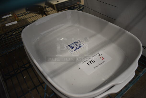 2 White Ceramic Casserole Dishes. 16.5x11.5x3. 2 Times Your Bid! - Image 3 of 3