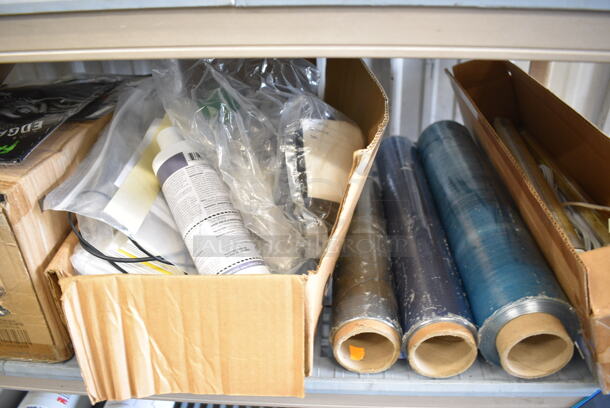 ALL ONE MONEY! Lot of Various Items Including Bags, Gloves, Rolls of Plastic Wrap and Lights! - Image 4 of 5