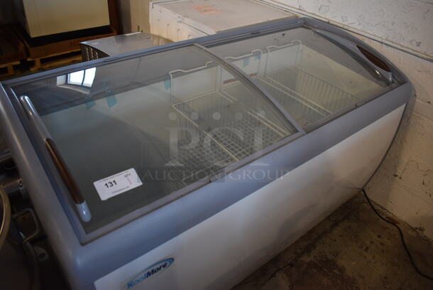 BRAND NEW SCRATCH AND DENT! KoolMore MCF-16C Metal Commercial Floor Style Freezer Merchandiser w/ Sliding Lids on Commercial Casters. 115 Volts, 1 Phase. 60x27x34. Tested and Working! - Image 2 of 6