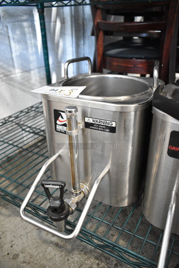 3 Stainless Steel Coffee Satellite Servers. 2 Missing Lids. 3 Times Your Bid!  - Image 4 of 7