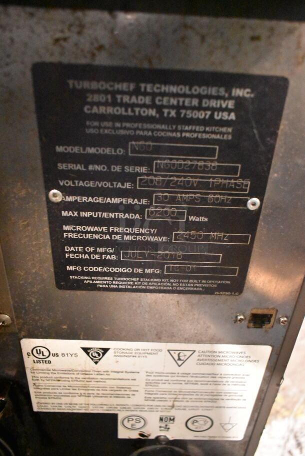 2016 Turbochef NGO Metal Commercial Countertop Electric Powered Rapid Cook Oven. 208/240 Volts, 1 Phase.  - Image 5 of 5
