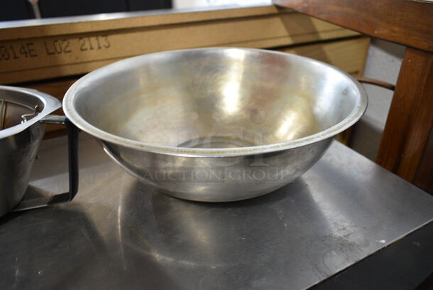 5 Various Metal Items Including Air Pot, Iced Tea Holder Dispenser, Bowl, Brew Basket and Strainer. 5 Times Your Bid!  - Image 6 of 7