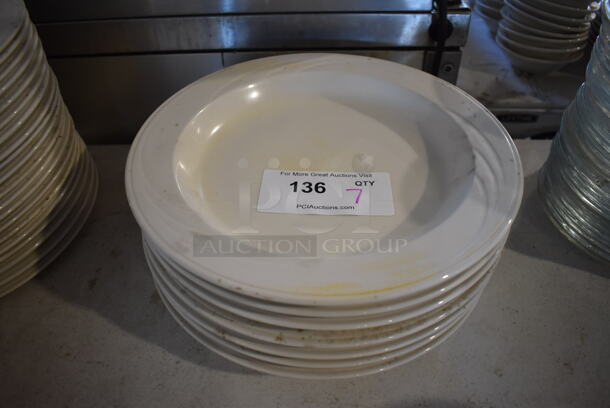 7 White Ceramic Pasta Plates. 12x12x2. 7 Times Your Bid!  - Image 1 of 3