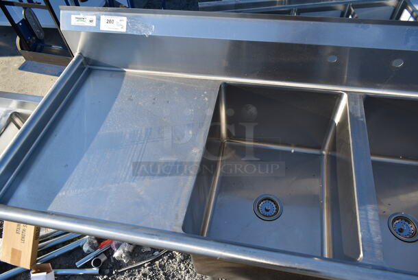BRAND NEW SCRATCH AND DENT! Regency 600S21824224 Stainless Steel Commercial 2 Bay Sink w/ Dual Drain Boards. Bays 18x24. Drain Boards 22.5x26 - Image 3 of 6