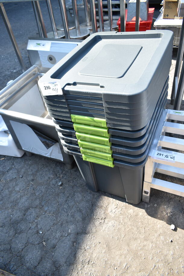 6 BRAND NEW SCRATCH AND DENT! Sterilite 1525LAB3V 18 Gallon Tuff1 Poly Bin w/ Lid. 6 Times Your Bid!  - Image 2 of 4