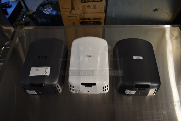 ALL ONE MONEY! Lot of 3 BRAND NEW Various Excel Wall Mount Air Dryers, Models TA-GR, TA-ABSH and TA-GRH. 110-120 Volts, 1 Phase. 